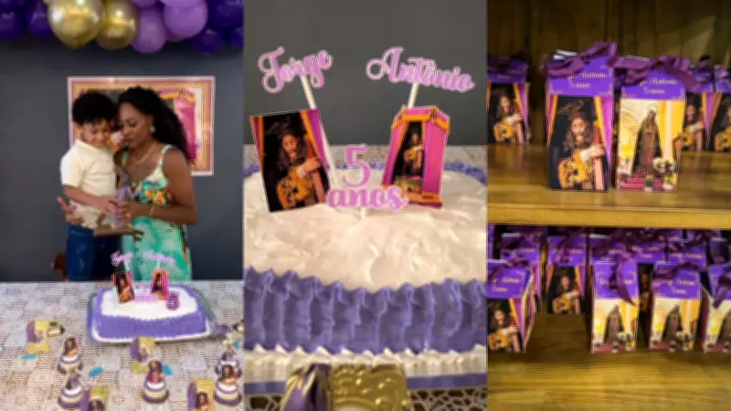 Criança de 5 anos escolhe tema de Jesus no caminho da cruz para festa de aniversário em Florianópolis