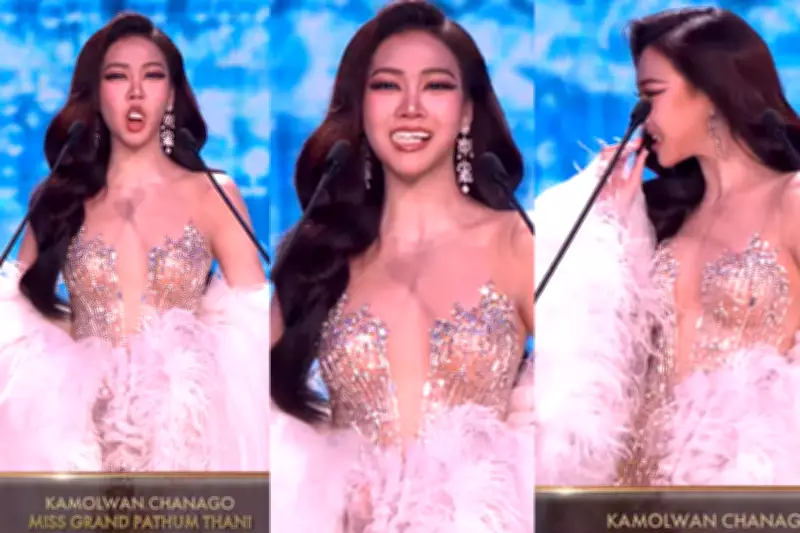 Dentes falsos caem de candidata ao Miss Grand Thailand 2026 durante apresentação no palco