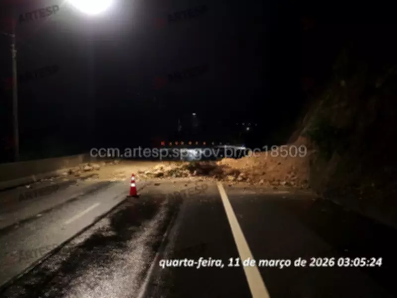 Deslizamento de Terra Interrompe Tráfego na Rodovia dos Tamoios em São Paulo