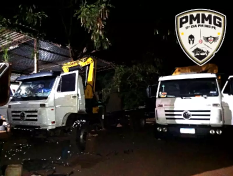 Dois homens são presos por receptação de caminhão roubado em oficina de Montes Claros