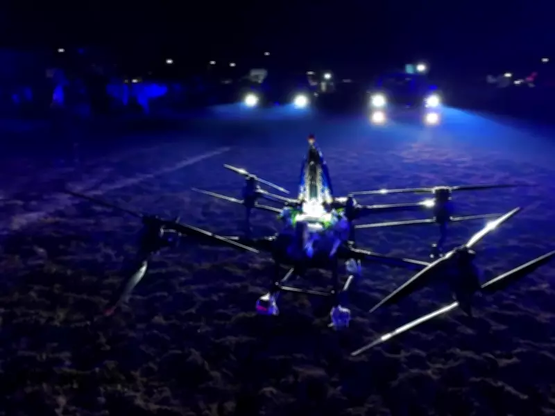 Drone leva imagem de Nossa Senhora Aparecida 'voando' em abertura de rodeio no Rio Grande do Sul