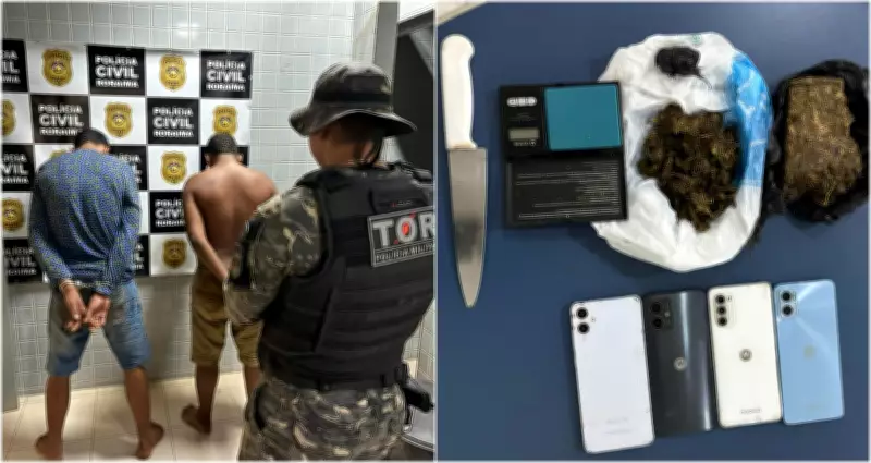 Dupla é presa com skunk após perseguição e acidente policial em Boa Vista