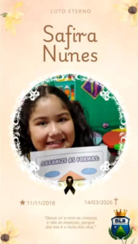 Escola lamenta morte de menina de 7 anos em acidente de carro no Ceará