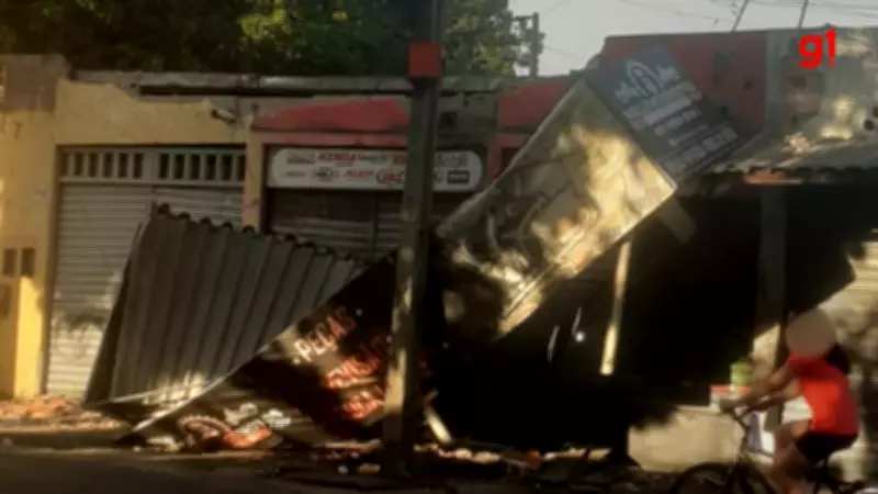 Fachada de loja de motopeças desaba em Teresina; segundo caso em cinco dias na capital
