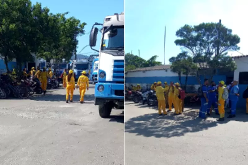Greve de 3 mil trabalhadores da limpeza urbana paralisa seis cidades da Baixada Santista