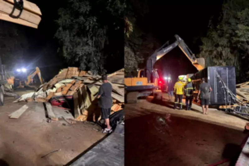 Grávida e homem morrem em grave acidente entre carro e caminhão em São Bonifácio