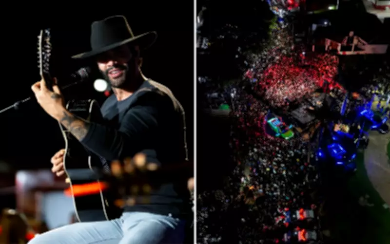 Gusttavo Lima surpreende fãs com show gratuito em lago de Goiás