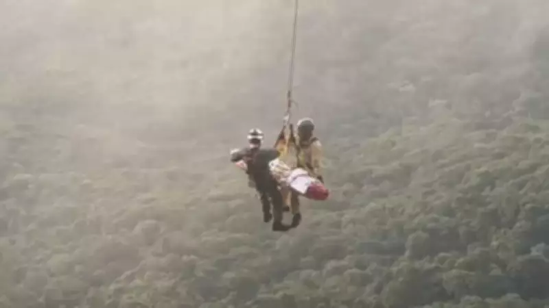 Homem cai durante escalada no Morro do Anhangava e é resgatado por helicóptero no Paraná