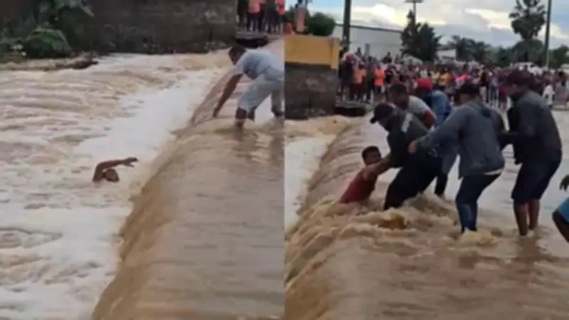 Homem cai em rio ao tentar atravessar passagem molhada em Simões, Piauí; veja o resgate