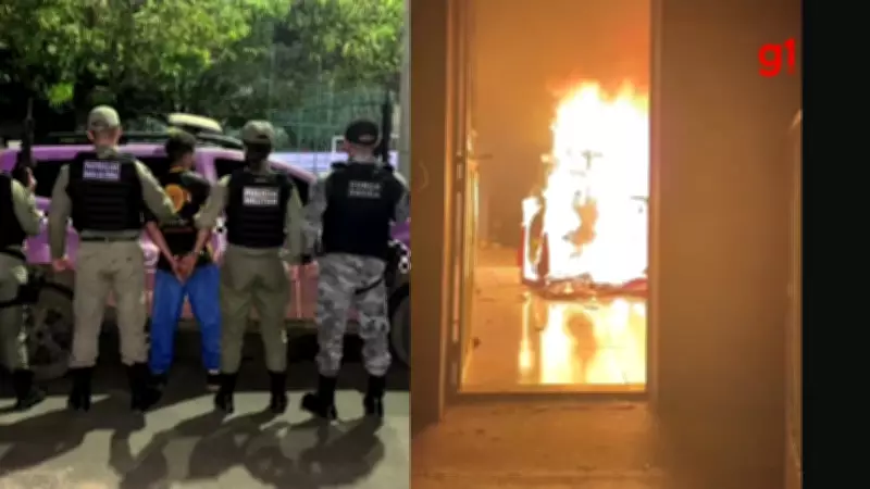 Homem é preso após agredir companheira e atear fogo em casa com mulher e filhos em São Raimundo Nonato