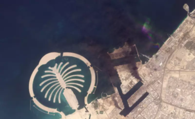 Imagem aérea de Palm Jumeirah em Dubai viraliza após interceptação de míssil iraniano