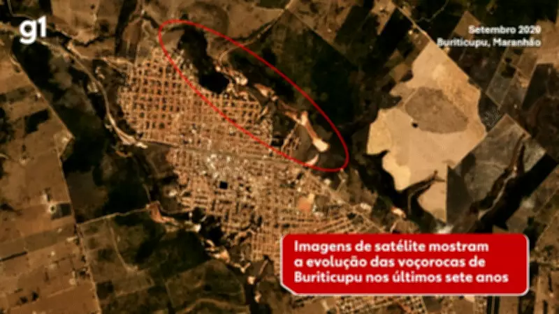 Imagens de satélite revelam expansão alarmante das voçorocas em Buriticupu nos últimos sete anos