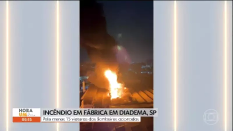 Incêndio consome distribuidora de tintas em Diadema na madrugada desta terça-feira