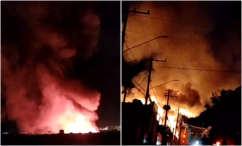 Incêndio consome dois galpões em terreno no bairro Cecap, em Salto (SP)