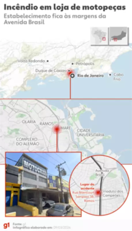 Incêndio de grandes proporções atinge galpão de motopeças na Zona Norte do Rio de Janeiro