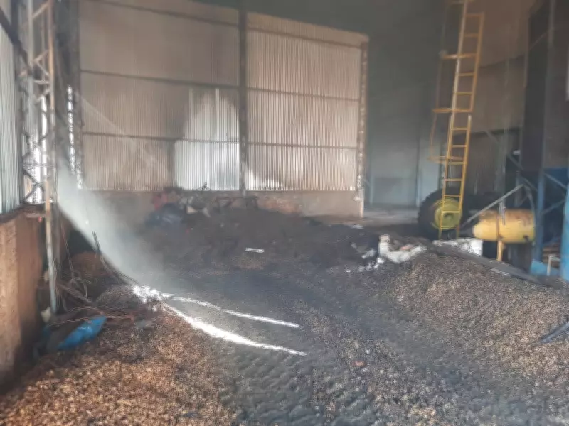 Incêndio de grandes proporções destrói silos de amendoim em propriedade rural de Quintana