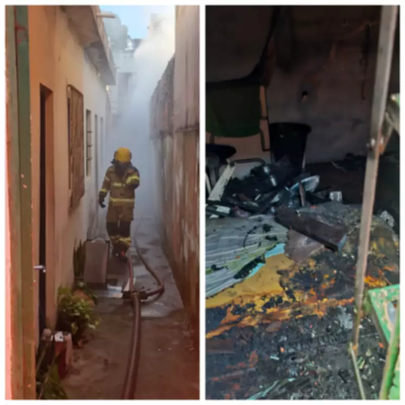 Incêndio destrói cômodo de casa em Montes Claros; bombeiros agiram rapidamente