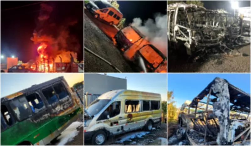 Incêndio destrói ônibus em empresa de transporte de Adamantina; carro queimado é investigado em Presidente Prudente