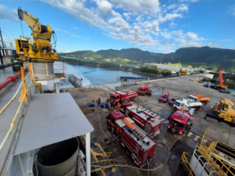 Incêndio em navio com gado em São Sebastião: tripulantes recebem alta após inalação de fumaça