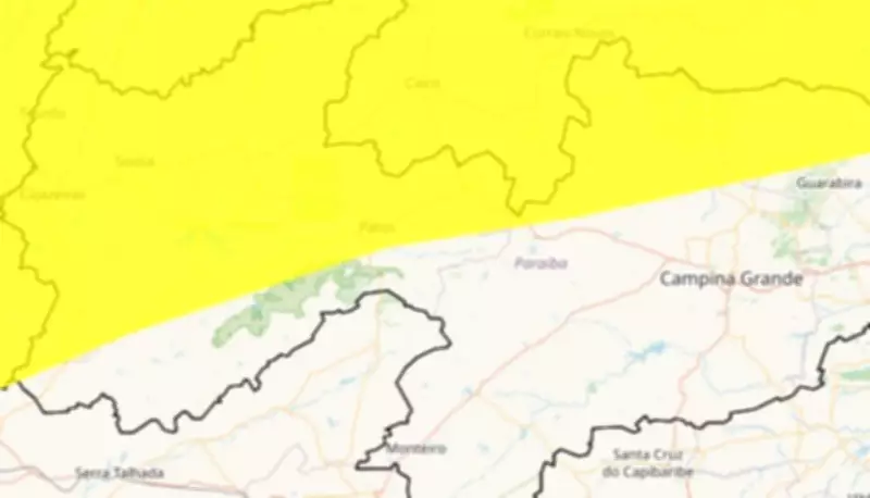 Inmet emite alerta amarelo para 116 cidades da Paraíba devido a chuvas intensas
