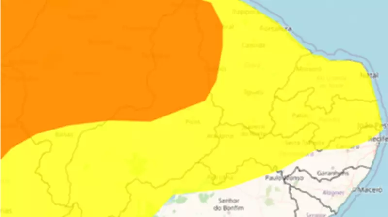 Inmet emite alerta amarelo para chuvas em Caruaru e mais 55 municípios de Pernambuco