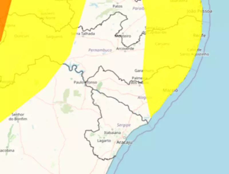 Inmet emite alerta de chuvas intensas para 59 municípios de Alagoas nesta quinta-feira