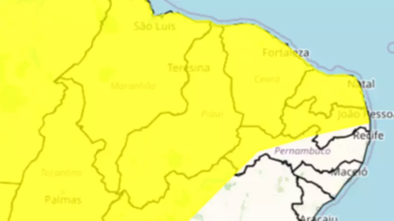 Inmet emite alerta de perigo potencial para chuvas intensas em todo o Piauí