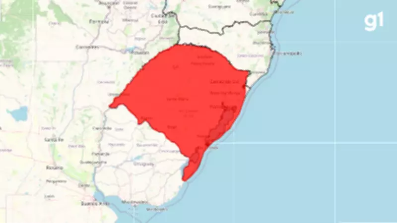 Inmet emite alerta vermelho de 'grande perigo' para tempestades no RS nesta segunda-feira