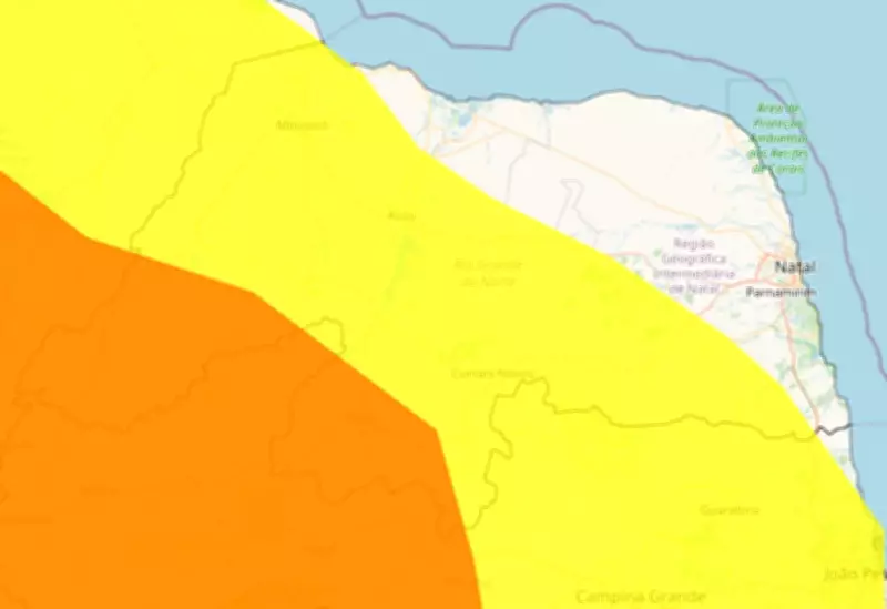 Inmet emite alertas laranja e amarelo para chuvas intensas no Rio Grande do Norte