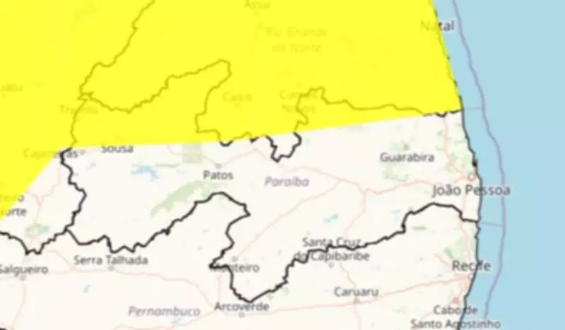 Inmet renova alerta amarelo de chuvas intensas para 56 cidades da Paraíba