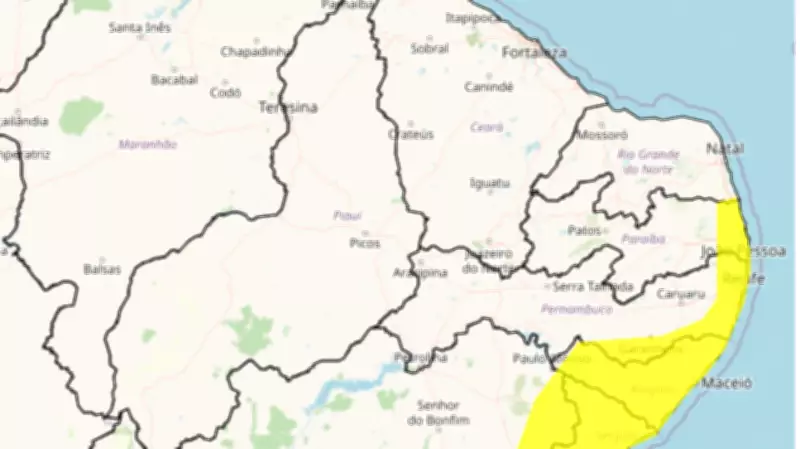 Inmet renova alerta de chuvas intensas para 35 municípios do interior de Pernambuco