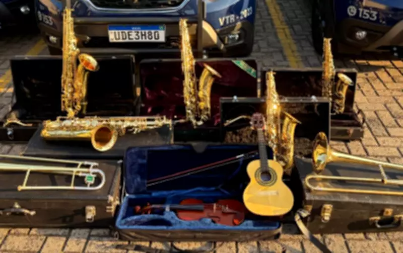 Instrumentos musicais furtados do Projeto Guri em Jundiaí são recuperados pela Guarda Municipal