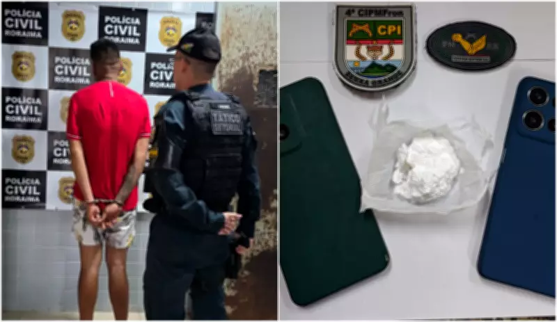 Jardineiro é preso com cocaína em Boa Vista e afirma que venderia droga por R$ 1 mil