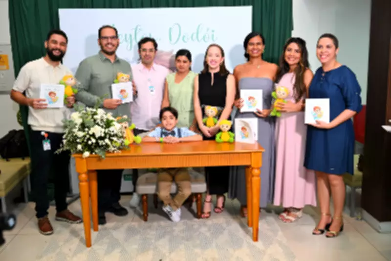 Menino com anemia falciforme lança livro terapêutico com ursinho Dodói em hospital de Teresina