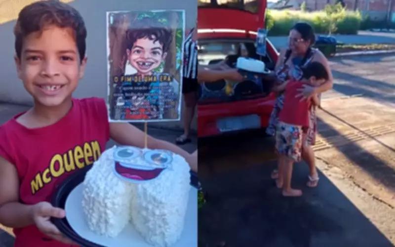 Menino de 6 anos ganha bolo e música após nascimento de novo dente em Goiânia