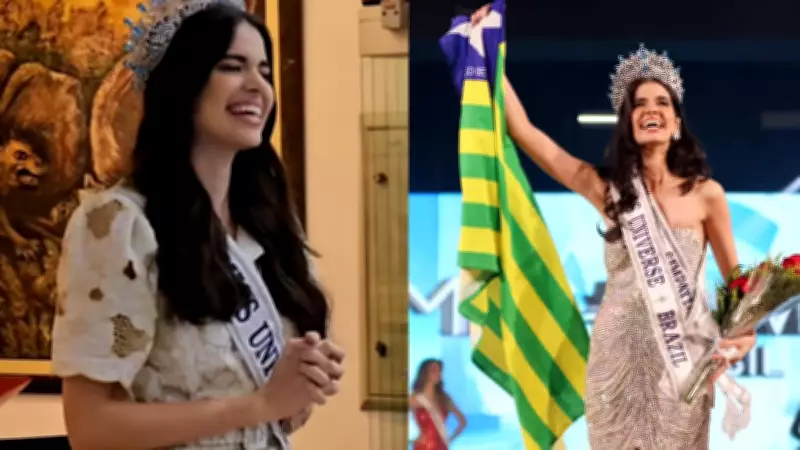 Miss Universo Brasil 2025 deixa coroa e faixa no Santuário de Aparecida em gesto de fé