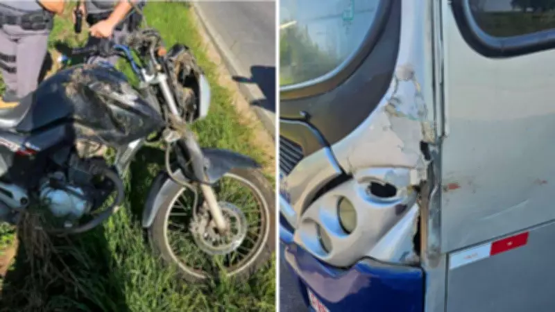Motociclista de 47 anos morre em colisão com ônibus em estrada rural de Guaratinguetá, SP