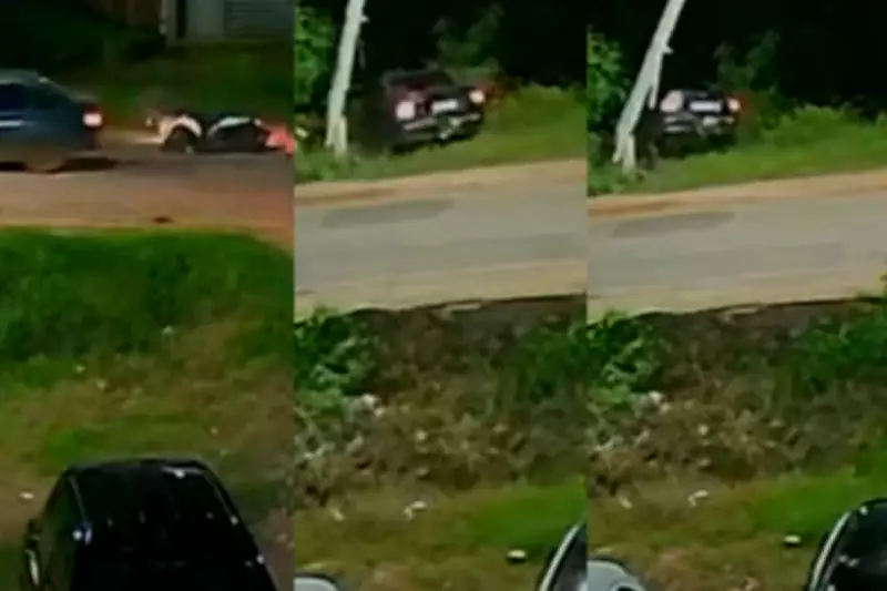 Motorista atropela motociclista, derruba poste e cai em córrego em acidente em Cuiabá