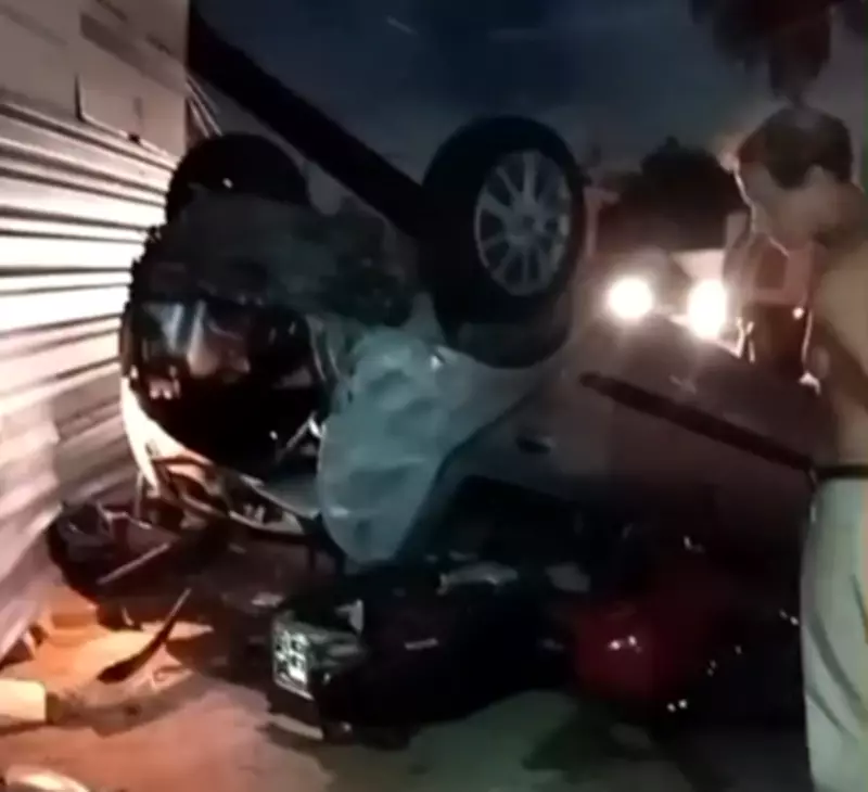 Motorista embriagado desobedece polícia, capota carro e deixa milhares sem energia no RN