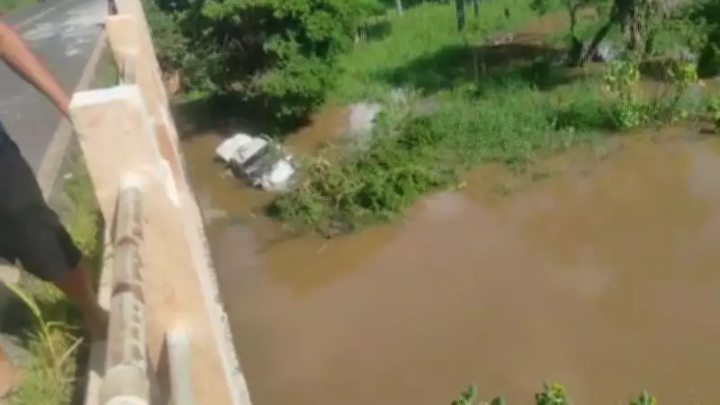 Motorista escapa ileso após picape cair de ponte na BR-230 no Piauí