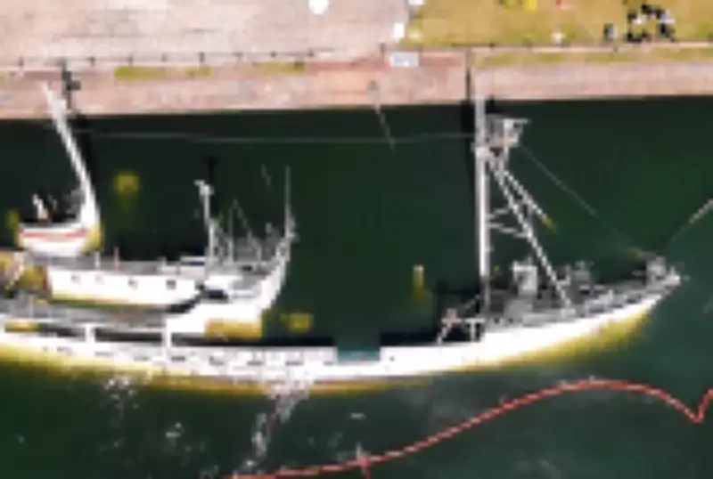 Navio histórico Professor W. Besnard afunda parcialmente no Porto de Santos