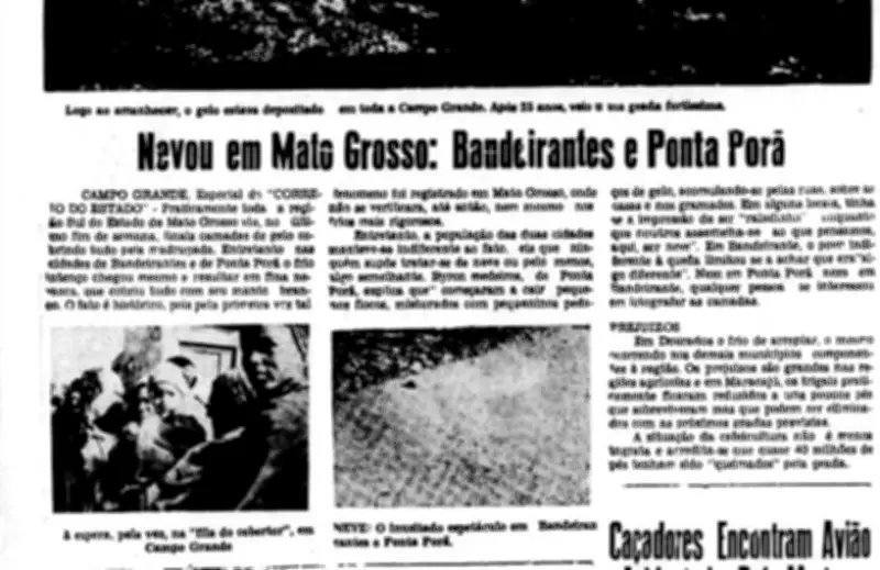 Neve em Mato Grosso: o histórico fenômeno de 1975 que surpreendeu o estado