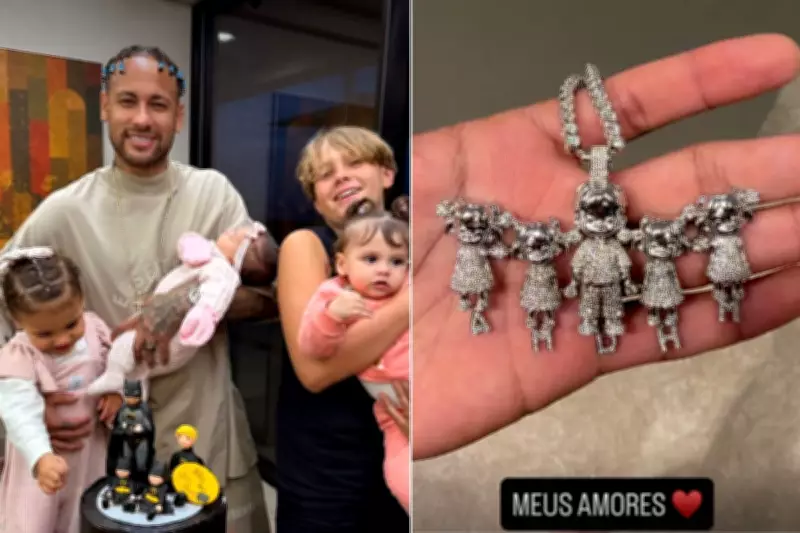 Neymar homenageia família com joia cravejada e gera confusão sobre filhos