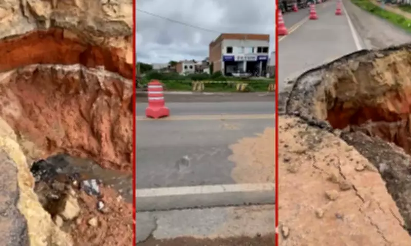 Obra emergencial na BR-116 terá prazo estendido até 2026 após cratera na Bahia