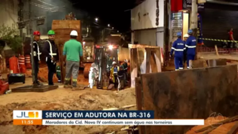 Obras em adutora deixam moradores de Belém e Ananindeua sem água por falha técnica