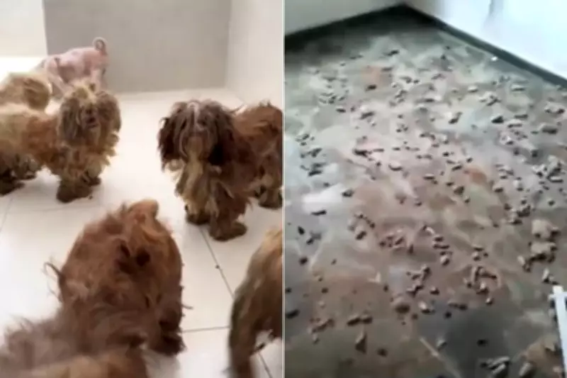 Oito cães, sete shih tzus, resgatados em situação de abandono e maus-tratos em Santos