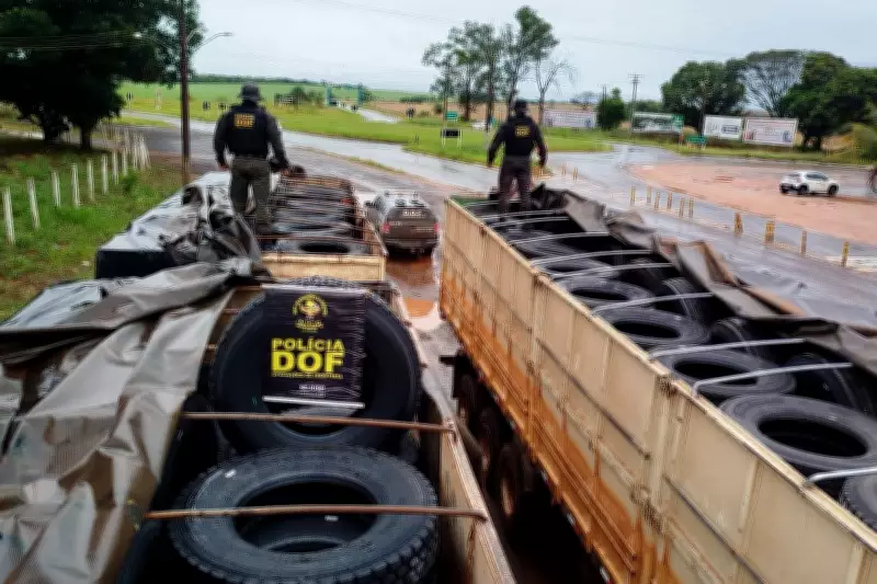 Operação apreende mais de R$ 1 milhão em pneus contrabandeados na fronteira do MS