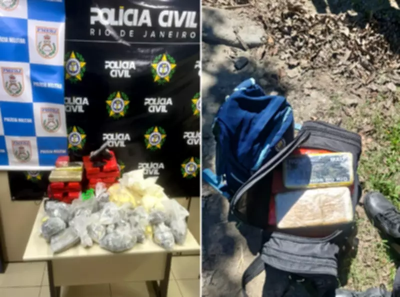 Operação conjunta apreende 20 kg de drogas e arma em Maricá, RJ
