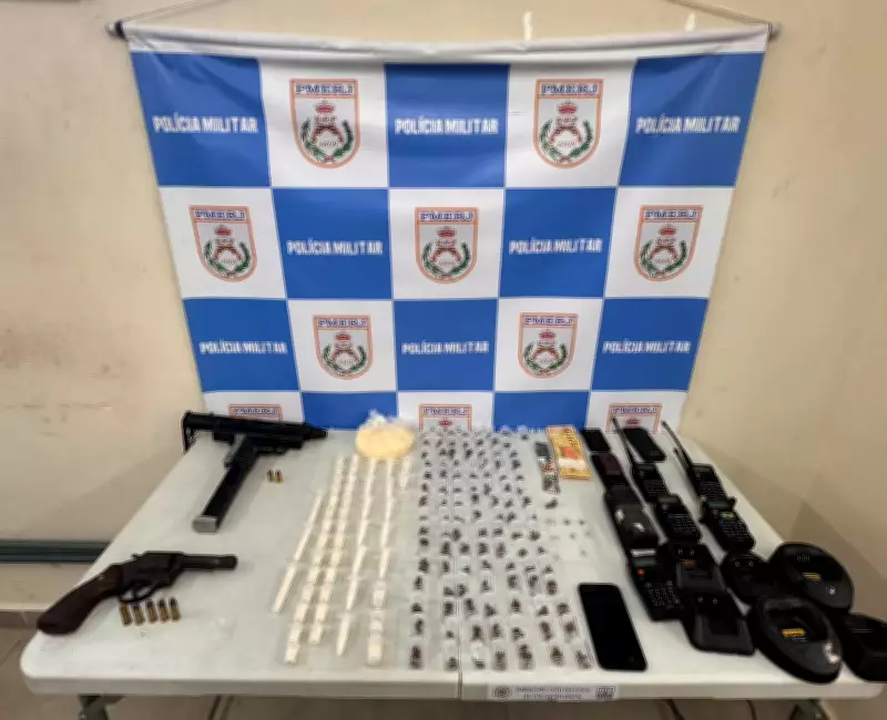 Operação policial em Volta Redonda prende homem com metralhadora e apreende arsenal de drogas