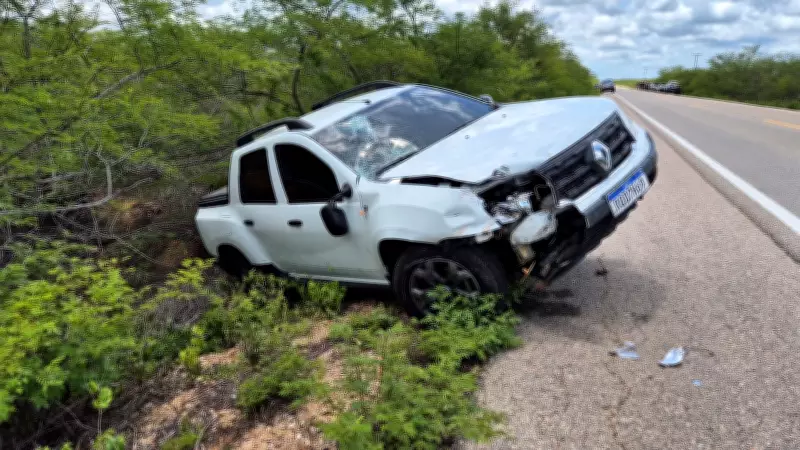 Pai e filho morrem em colisão entre caminhonete e moto com carrocinha na BR-406, RN